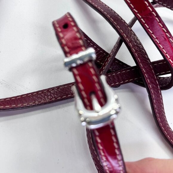 Brighton Red Heart Canvas Leather Crossbody Wallet Bag Bill Slot Coin Pocket - Picture 6 of 13